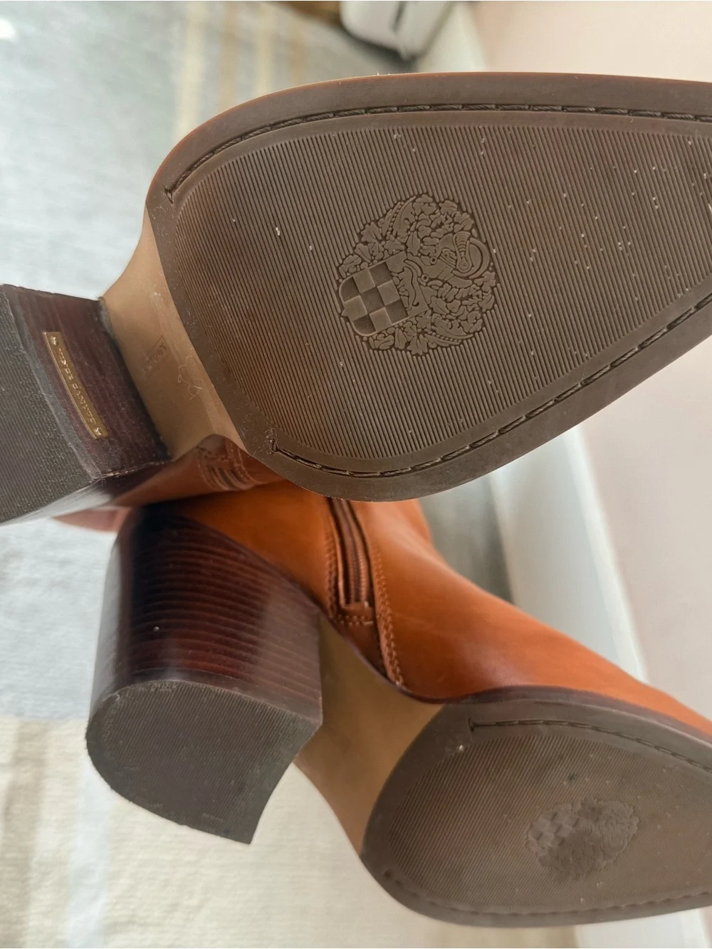Vince Camuto Tall Leather Over-the-Knee Boots in Cognac Brown